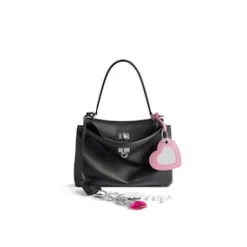 Women's Rodeo Small Handbag Used Effect With One Charm in Black