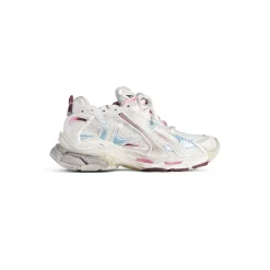 Women's Runner Gradient Sneaker  in White/brown/blue/pink/grey