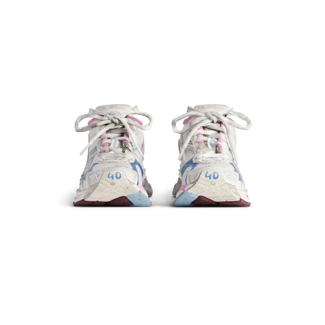 Women's Runner Gradient Sneaker in White/brown/blue/pink/grey
