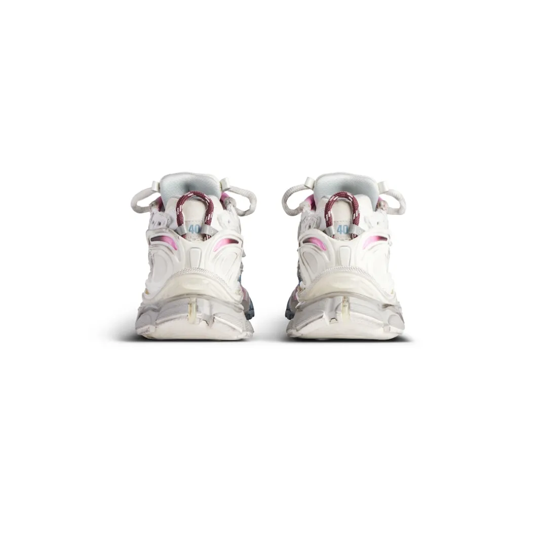 Women's Runner Gradient Sneaker in White/brown/blue/pink/grey