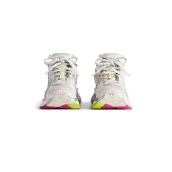Women's Runner Gradient Sneaker in White/pink/grey/neon Yellow