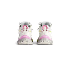 Women's Runner Gradient Sneaker in White/pink/grey/neon Yellow