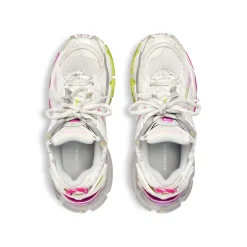 Women's Runner Gradient Sneaker in White/pink/grey/neon Yellow