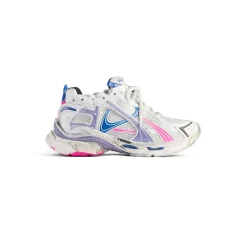 Women's Runner Sneaker  in White/lilac/neon Pink/navy