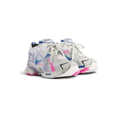 Women's Runner Sneaker  in White/lilac/neon Pink/navy