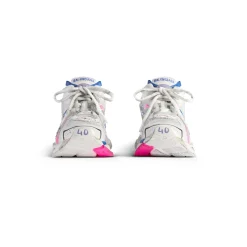 Women's Runner Sneaker in White/lilac/neon Pink/navy