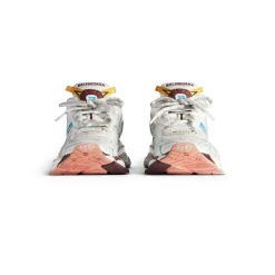 Women's Runner Sneaker in White/yellow/pink/blue