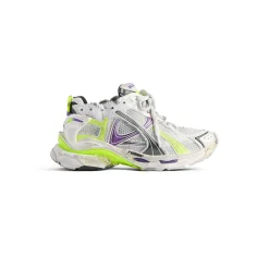 Women's Runner Sneaker  in White/neon Yellow/grey/purple