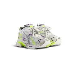 Women's Runner Sneaker  in White/neon Yellow/grey/purple