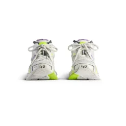 Women's Runner Sneaker in White/neon Yellow/grey/purple