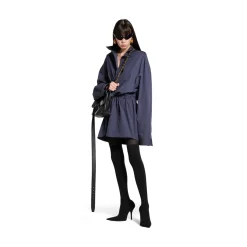 Women's Shirt Mini Dress in Faded Blue