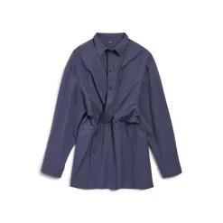 Women's Shirt Mini Dress in Faded Blue