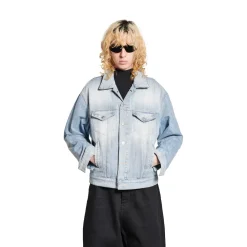 Women's Standing Collar Jacket in Light Blue