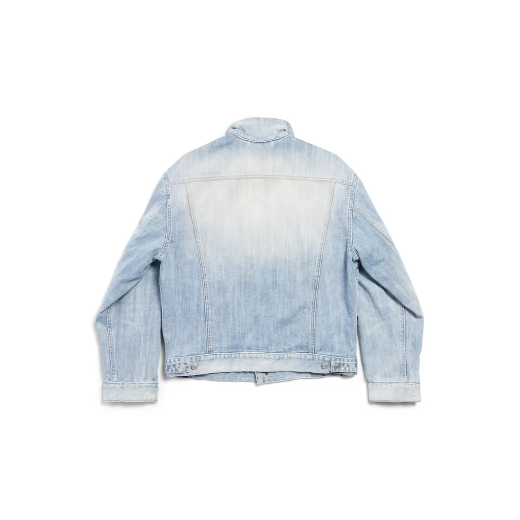 Women's Standing Collar Jacket in Light Blue