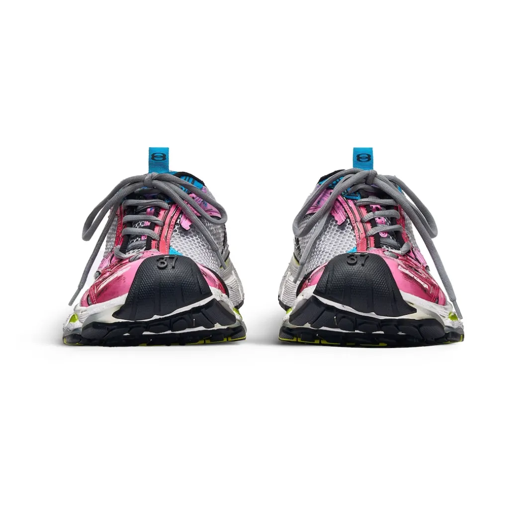 Women's Stapler Sneaker in Grey/blue/pink/neon Yellow/white