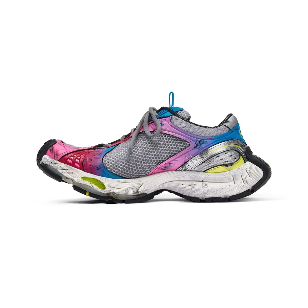 Women's Stapler Sneaker in Grey/blue/pink/neon Yellow/white