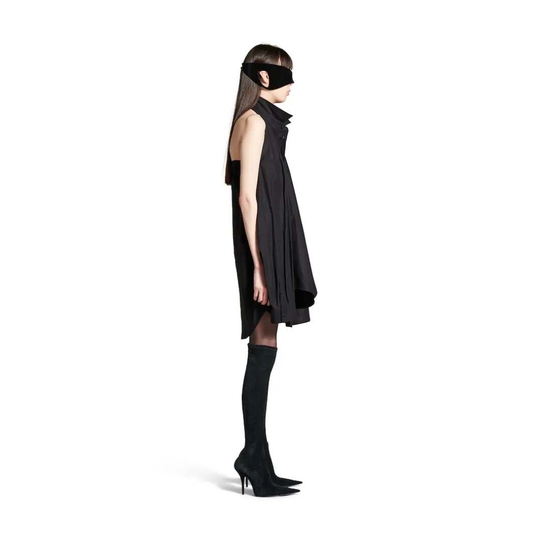 Women's Suspended Shirt Dress in Black