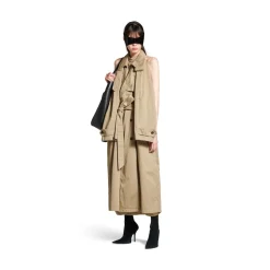 Women's Suspended Trench Dress in Beige