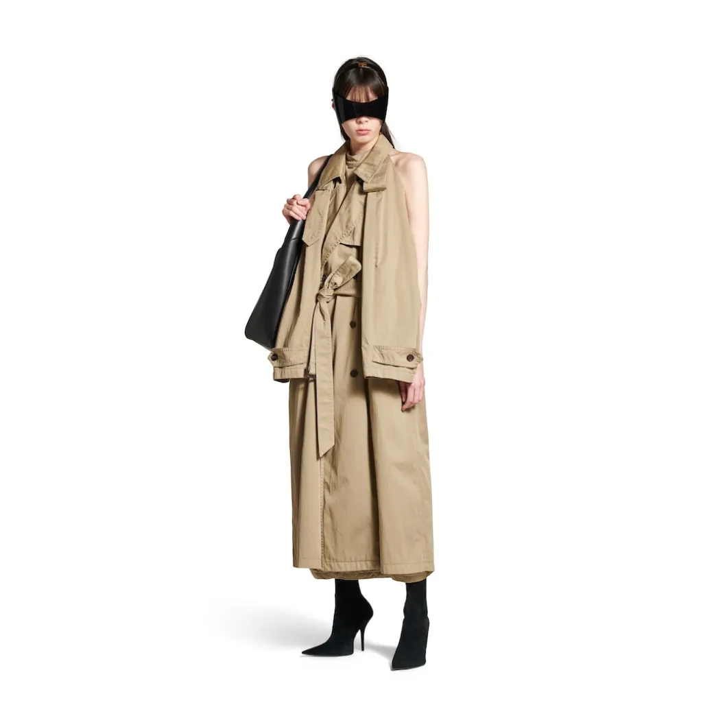 Women's Suspended Trench Dress in Beige