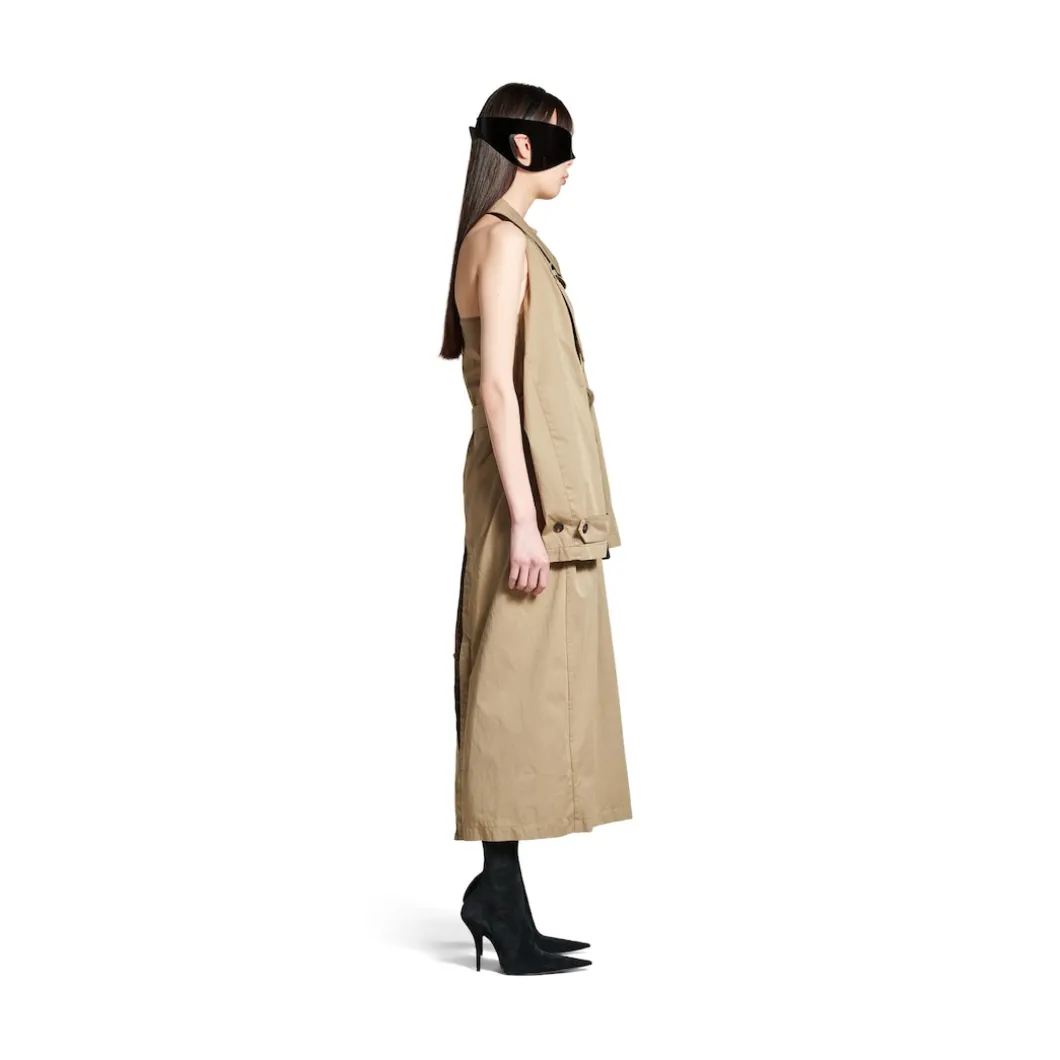 Women's Suspended Trench Dress in Beige