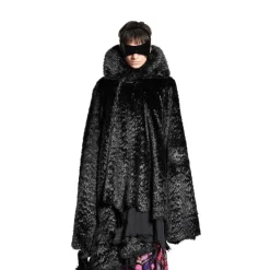 Women's Synthetic Furry Jacket in Black