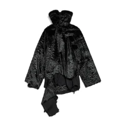 Women's Synthetic Furry Jacket in Black