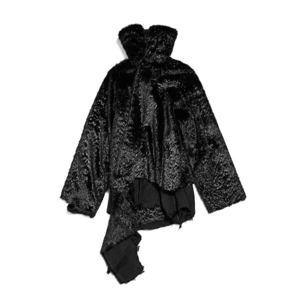 Women's Synthetic Furry Jacket in Black