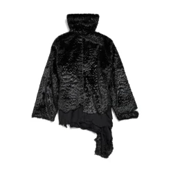 Women's Synthetic Furry Jacket in Black