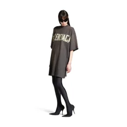 Women's Tape Type T-shirt Dress in Dark Grey