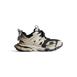Women's Track Sneaker in Beige/black
