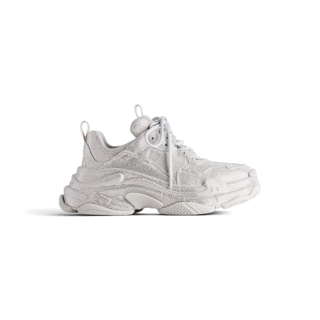 Women's Triple S Sneaker With Rhinestones in Light Grey