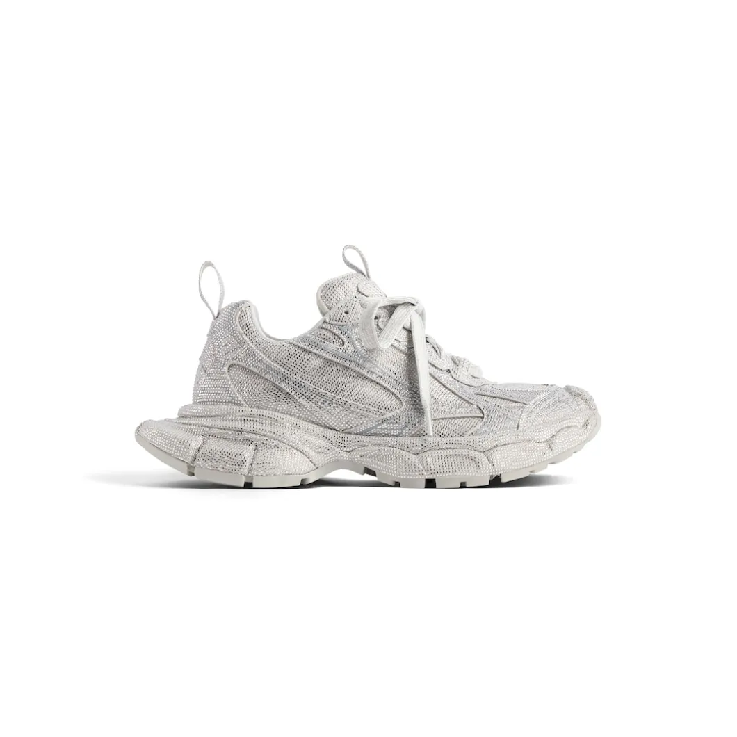 Women's 3xl Sneaker With Rhinestones in Light Grey