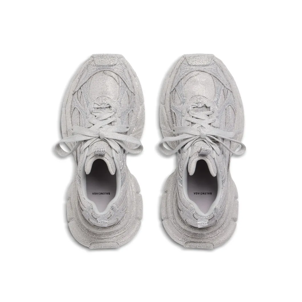 Women's 3xl Sneaker With Rhinestones in Light Grey