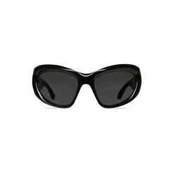 Wrap D-frame Sunglasses in Black